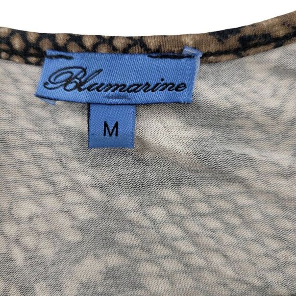 Vintage 90s Bluemarine Bodycon Dress M Brown Plunging V Logo Ruched Snake Italy - Picture 3 of 10